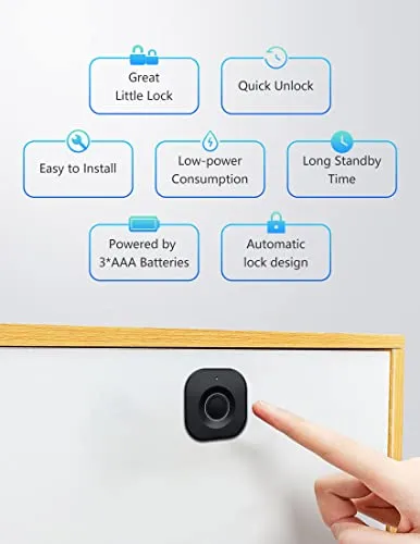 SUMNEW Fingerprint Cabinet Lock, Smart Biometric Cabinet Lock, Keyless Hidden File Drawer Wardrobe Lock, Child Safety Electric Fingerprint Lock, DIY Wooden Furniture Privacy Lock for Home Office