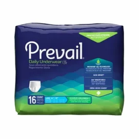 Unisex Adult Absorbent Underwear Prevail  Pull On with Tear Away Seams Large Disposable Heavy Absorb Count of 16 By First Quality