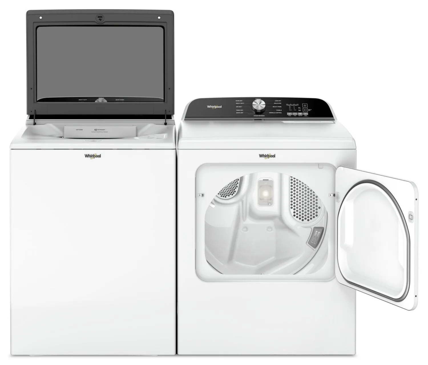 Whirlpool 6.1 Cu. Ft. Top-Load Washer with Removable Agitator and 7 Cu. Ft. Gas Dryer - WTW6157W/WGD6150W