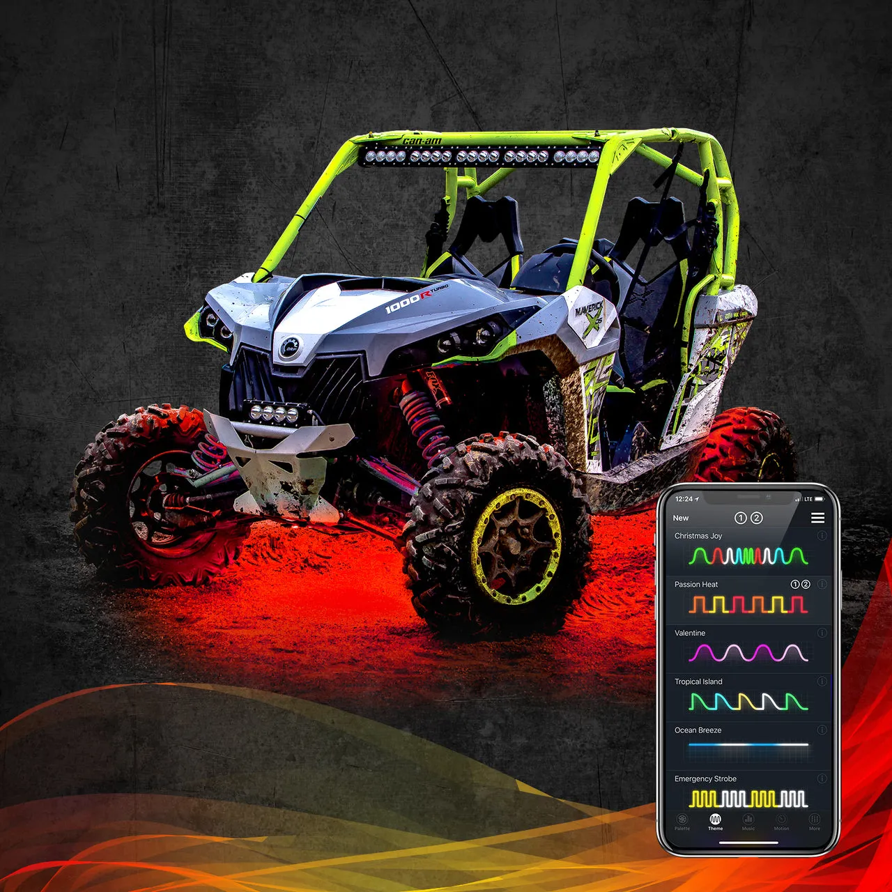 XKGlow LED RGB Rock Light with XKchrome Smartphone App-enabled Bluetooth Advanced Kit