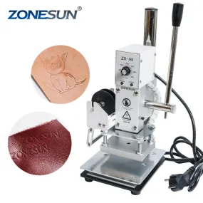 ZONESUN 1PC 110V/220V Manual Hot Foil Stamping Marking Machine Leather PVC Printer With Temperature Control